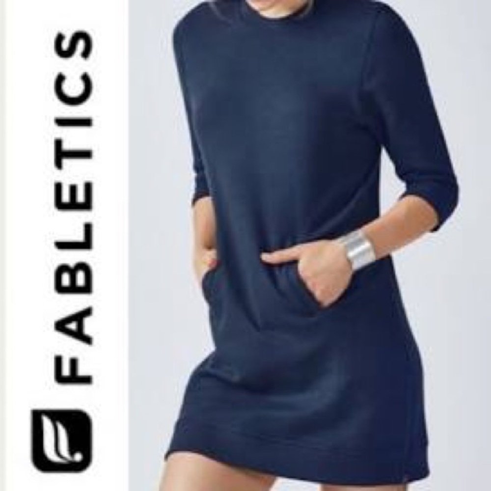 Fabletics Navy Zipper Dress